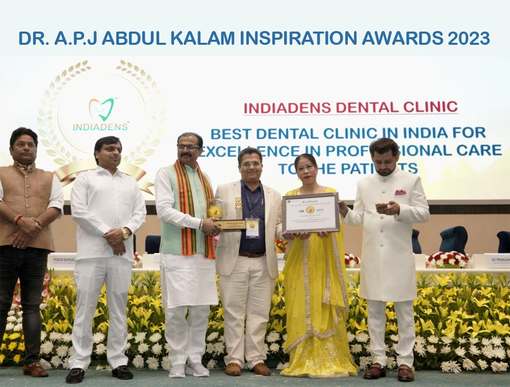 INDIADENS dental clinic awarded dr apj abdul kalam inspiration award 2023 received by dr ujjwal gulati
